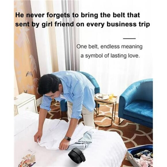 Mens Leather Ratchet Belt Set Black Brown Adjustable Belts for Jeans or Dress - Picture 5 of 7